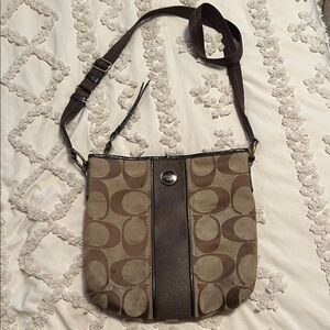 Coach Tan and Brown Signature Tote